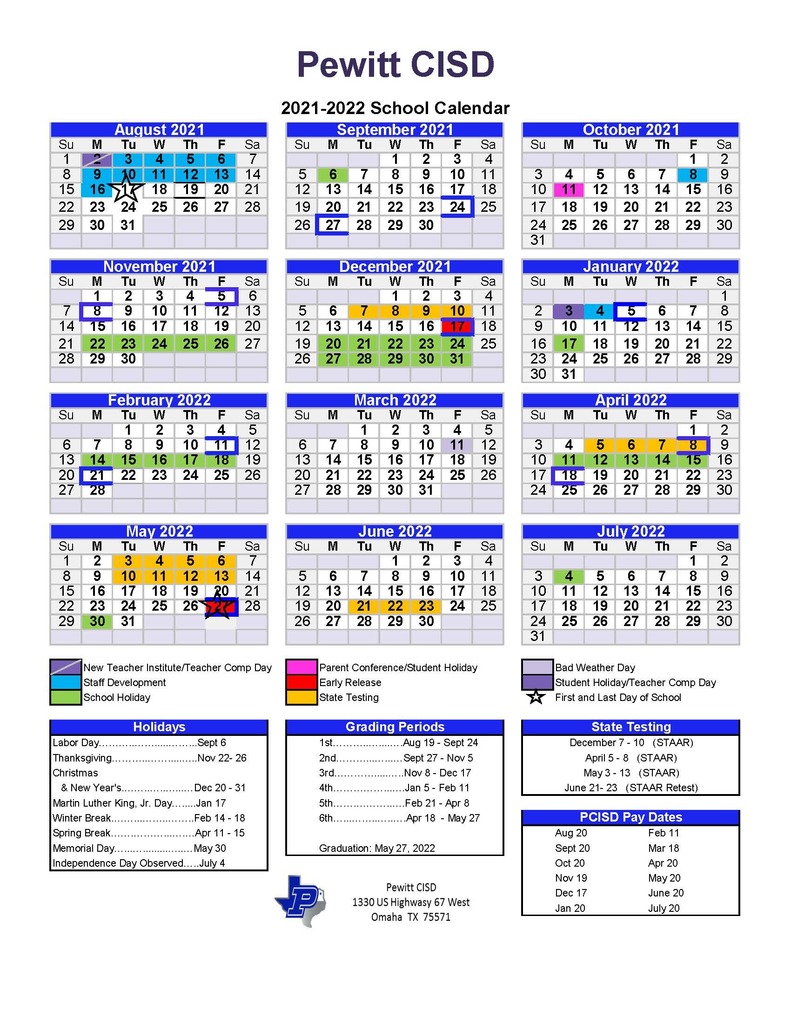 2021-22 Academic Calendar