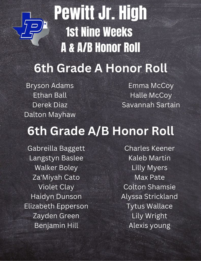 6th  grade honor roll